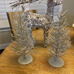 Silver Glitter Holiday Tree Decoration